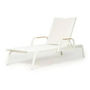 Marlo Metal Outdoor Sun Lounger, White by Ambience Interiors, a Outdoor Sunbeds & Daybeds for sale on Style Sourcebook