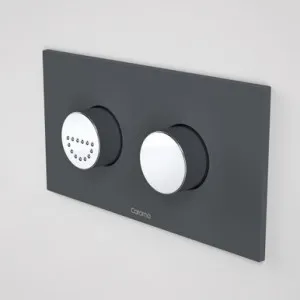 Invisi Series Ii® Round Dual Flush Plate & Raised Care Buttons Afternoon Daze | Made From Plastic In Grey By Caroma by Caroma, a Toilets & Bidets for sale on Style Sourcebook
