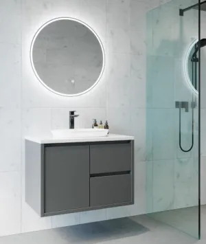 Sphere Matt White Framed Round LED Mirror with Demister 60cm / 80cm 600mm Demister by Luxe Mirrors, a Illuminated Mirrors for sale on Style Sourcebook