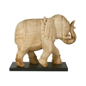 Saraburi Hand Carved Wooden Elephant Sculpture by Florabelle, a Statues & Ornaments for sale on Style Sourcebook