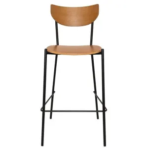Marco Commercial Grade Steel Bar Stool, Timber Seat, Light Oak / Black by Eagle Furn, a Bar Stools for sale on Style Sourcebook