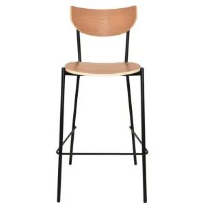 Marco Commercial Grade Steel Bar Stool, Timber Seat, Natural / Black by Eagle Furn, a Bar Stools for sale on Style Sourcebook