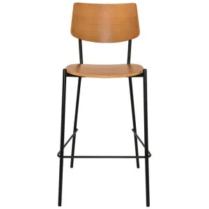 Texas Commercial Grade Steel Bar Stool, Timber Seat, Light Oak / Black by Eagle Furn, a Bar Stools for sale on Style Sourcebook