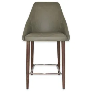 Stockholm Commercial Grade Pelle Fabric Counter Stool, Metal Leg, Sage / Light Walnut by Eagle Furn, a Bar Stools for sale on Style Sourcebook