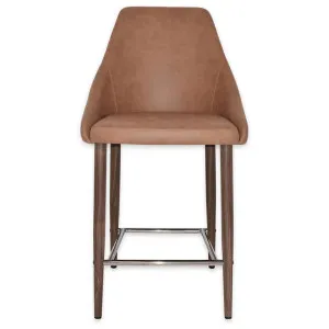 Stockholm Commercial Grade Pelle Fabric Counter Stool, Metal Leg, Tan / Light Walnut by Eagle Furn, a Bar Stools for sale on Style Sourcebook