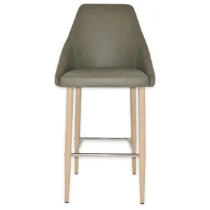Stockholm Commercial Grade Pelle Fabric Bar Stool, Metal Leg, Sage / Birch by Eagle Furn, a Bar Stools for sale on Style Sourcebook