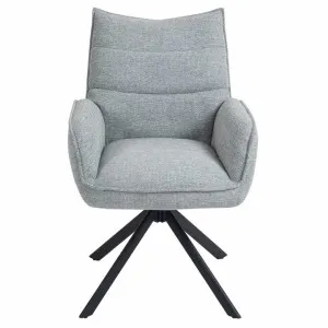 Abel Fabric Swivel Dining Armchair, Set of 2, Silver Grey by Charming Living, a Dining Chairs for sale on Style Sourcebook