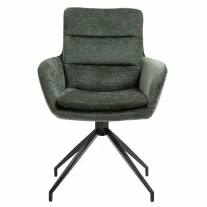 Frank Fabric Swivel Dining Armchair, Set of 2, Khaki Green by Charming Living, a Dining Chairs for sale on Style Sourcebook