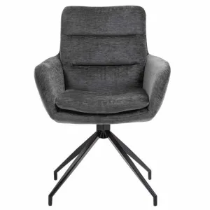 Frank Fabric Swivel Dining Armchair, Set of 2, Anthracite by Charming Living, a Dining Chairs for sale on Style Sourcebook