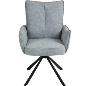Theo Fabric Swivel Dining Armchair, Set of 2, Silver Grey by Charming Living, a Dining Chairs for sale on Style Sourcebook