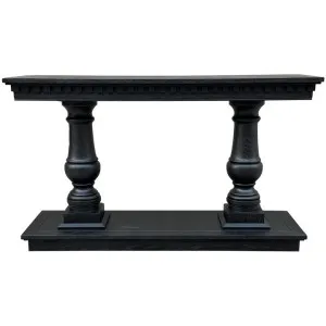 Balustrade Oak Timber Console Table, 140cm, Black Oak by Manoir Chene, a Console Table for sale on Style Sourcebook