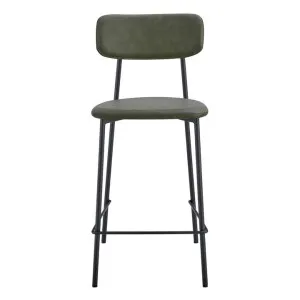 Bailey Leatherette & Metal Counter Stool, Set of 2, Olive / Black by Room Life, a Bar Stools for sale on Style Sourcebook