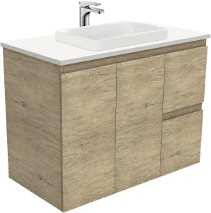 Edge 900 Vanity Wall Hung Doors & Drawers with Basin & Quartz Top by Fienza, a Vanities for sale on Style Sourcebook