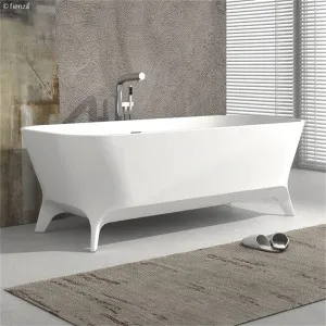 Hampton Free Standing Bath Stone 1600 Matte White by Fienza, a Bathtubs for sale on Style Sourcebook