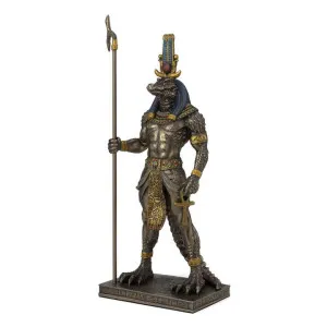 Veronese Cold Cast Bronze Coated Egyptian Mythology Figurine, Sobek, Small by Veronese, a Statues & Ornaments for sale on Style Sourcebook