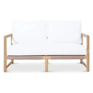 Natamia Teak Timber & Cord Outdoor Sofa, 2 Seater by Ambience Interiors, a Outdoor Sofas for sale on Style Sourcebook