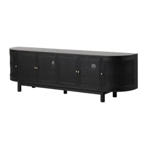Ex Display - Ibarra 2.2cm Rattan Doors TV Entertainment unit - Full Black by Interior Secrets - AfterPay Available by Interior Secrets, a Entertainment Units & TV Stands for sale on Style Sourcebook
