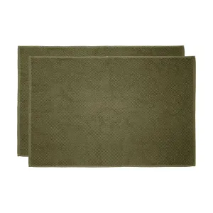 Bambury Angove Cotton Bath Mat, Pack of 2, Olive by Bambury, a Towels & Washcloths for sale on Style Sourcebook