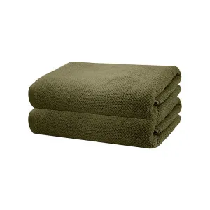 Bambury Angove Cotton Bath Towel, Pack of 2, Olive by Bambury, a Towels & Washcloths for sale on Style Sourcebook
