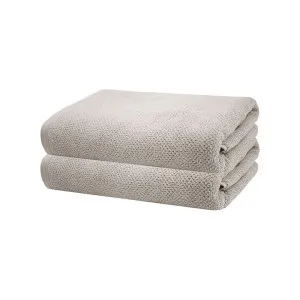 Bambury Angove Cotton Bath Towel, Pack of 2, Pebble by Bambury, a Towels & Washcloths for sale on Style Sourcebook