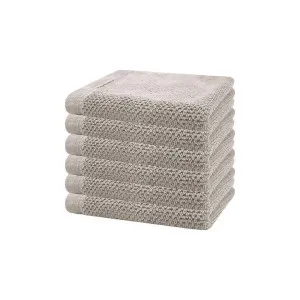 Bambury Angove Cotton Face Washer, Pack of 6, Pebble by Bambury, a Towels & Washcloths for sale on Style Sourcebook