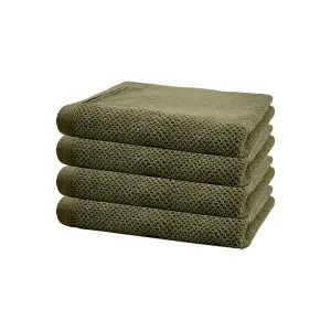 Bambury Angove Cotton Hand Towel, Pack of 4, Olive by Bambury, a Towels & Washcloths for sale on Style Sourcebook