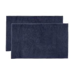 Bambury Elvire Cotton Bath Mat, Pack of 2, Navy by Bambury, a Towels & Washcloths for sale on Style Sourcebook
