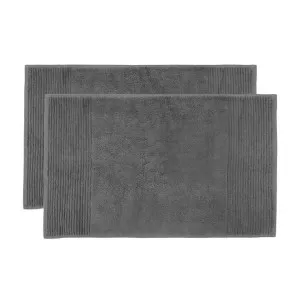 Bambury Elvire Cotton Bath Mat, Pack of 2, Pewter by Bambury, a Towels & Washcloths for sale on Style Sourcebook