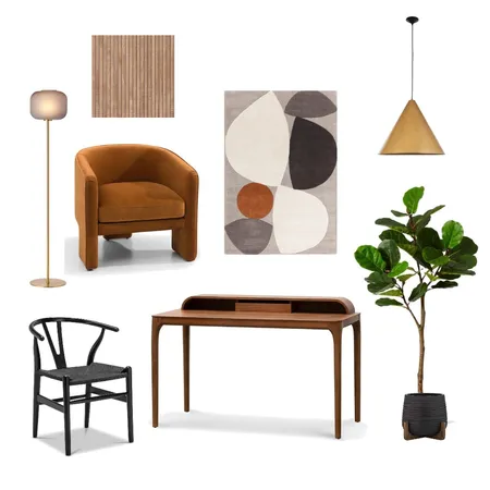 Mid Century Modern Study Interior Design Mood Board by Look Styling Co on Style Sourcebook