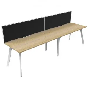 Eternity Office Desk with Screen, 2 Person, 360cm, Oak / White by Rapidline, a Desks for sale on Style Sourcebook