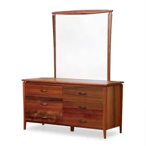 Glendale Blackwood 6 Drawer Dresser with Mirror by Sofon, a Dressers & Chests of Drawers for sale on Style Sourcebook