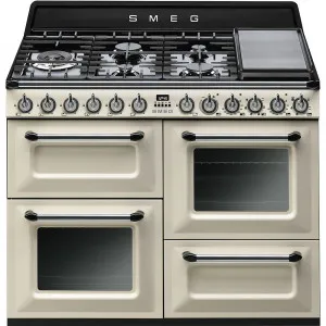 110cm Victoria Dual Fuel Triple Cavity Freestanding Cooker - Panna by Smeg, a Cooktops for sale on Style Sourcebook