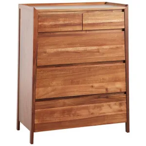Bowes Blackwood Timber 5 Drawer Tallboy by OZW Furniture, a Dressers & Chests of Drawers for sale on Style Sourcebook