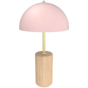 Blaire Timber & Metal Table Lamp, Pink by Mercator, a Table & Bedside Lamps for sale on Style Sourcebook