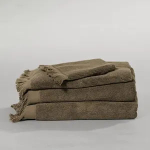 Canningvale Rib 4 Piece Towel Set - Olive, 100% Cotton by Canningvale, a Towels & Washcloths for sale on Style Sourcebook