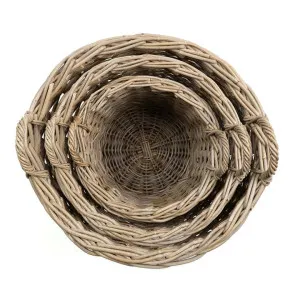 Helmsley 4 Piece Cane Round Storage Basket Set by Wicka, a Baskets & Boxes for sale on Style Sourcebook