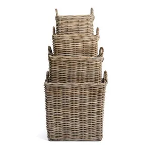 Westminster 4 Piece Cane Square Storage Basket Set by Wicka, a Baskets & Boxes for sale on Style Sourcebook