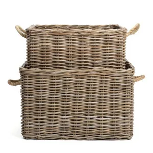 Hampton 2 Piece Cane Storage Basket Set by Wicka, a Baskets & Boxes for sale on Style Sourcebook