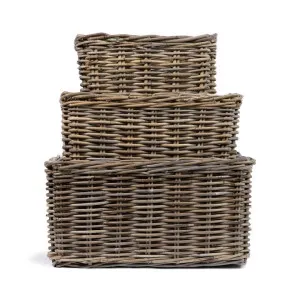 Andover 3 Piece Rattan Rectangular Utility Basket Set by Wicka, a Baskets & Boxes for sale on Style Sourcebook