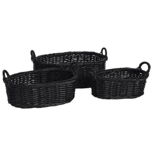 Corbeille 3 Piece Rattan Oval Basket Set by Canvas Sasson, a Baskets & Boxes for sale on Style Sourcebook