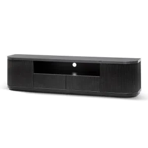 Elino 2m Veneer Top Entertainment TV Unit - Full Black by Interior Secrets - AfterPay Available by Interior Secrets, a Entertainment Units & TV Stands for sale on Style Sourcebook
