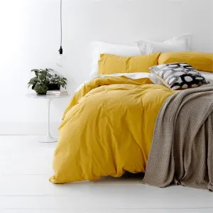 Park Avenue Vintage Washed Cotton Misted Yellow Quilt Cover Set by null, a Quilt Covers for sale on Style Sourcebook
