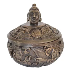 Veronese Cold Cast Bronze Coated Mayan Portrait Trinket Box by Veronese, a Decorative Boxes for sale on Style Sourcebook