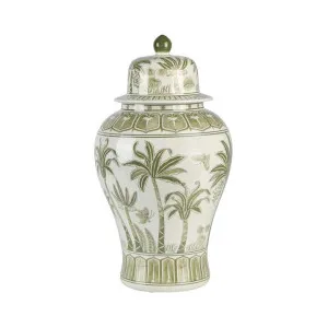 Plantation Porcelain Temple Jar, Green / White by Florabelle, a Vases & Jars for sale on Style Sourcebook