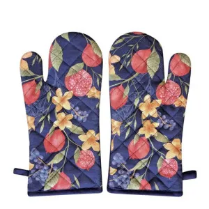 J.Elliot Pomegranate Navy Oven Mitt 2 Pack by null, a Oven Mitts & Potholders for sale on Style Sourcebook