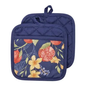 J. Elliot Pomegranate Navy Pot Holder 2 Pack by null, a Oven Mitts & Potholders for sale on Style Sourcebook