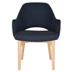 Albury Commercial Grade Gravity Fabric Tub Chair, Timber Leg, Navy / Natural by Eagle Furn, a Chairs for sale on Style Sourcebook