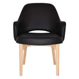 Albury Commercial Grade Vinyl Tub Chair, Timber Leg, Black / Natural by Eagle Furn, a Chairs for sale on Style Sourcebook