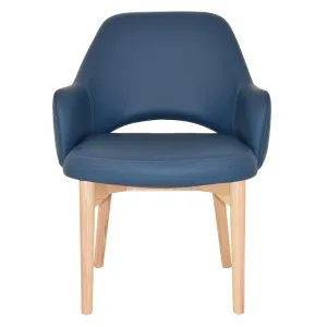Albury Commercial Grade Vinyl Tub Chair, Timber Leg, Blue / Natural by Eagle Furn, a Chairs for sale on Style Sourcebook