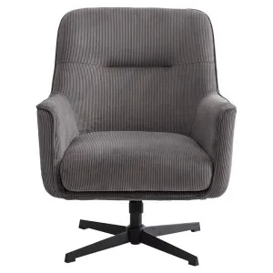 Kathleen Commercial Grade Corduroy Fabric Swivel Armchair, Grey by Brighton Home, a Chairs for sale on Style Sourcebook